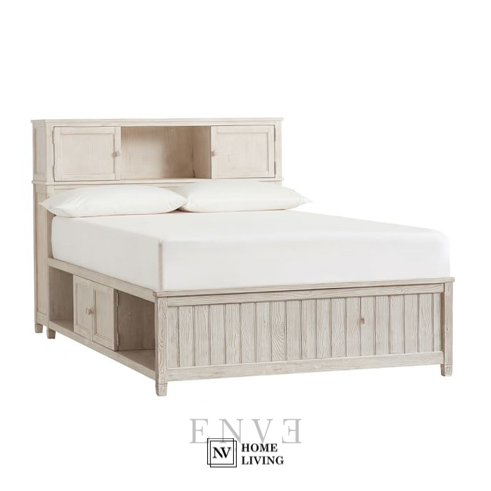 Tempat Tidur Beadboard Dengan Storage dan Laci