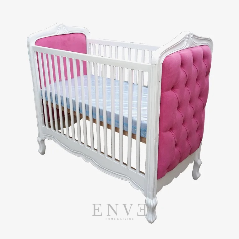 Baby Beds French Style Luxury With Upholstery Velvet On Board