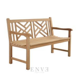 Cross Back Loveseat Teak Bench 130cm