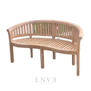 Cross Back Loveseat Teak Bench 168cm Round Back