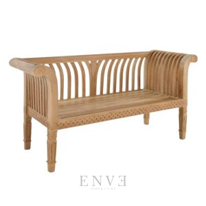 Carving Teak Loveseat Bench 158cm