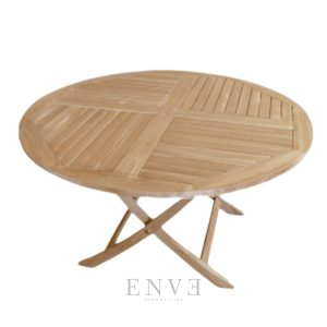Round Teak Table 120cm Folding Leg