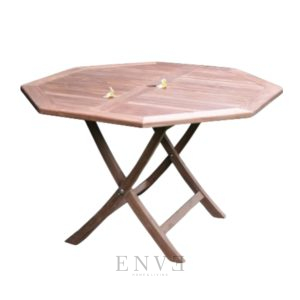 Octagonal Teak Table 120cm Folding Leg