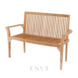High Backrest Stacking Teak Bench