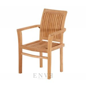 High Backrest Stacking Teak Chair