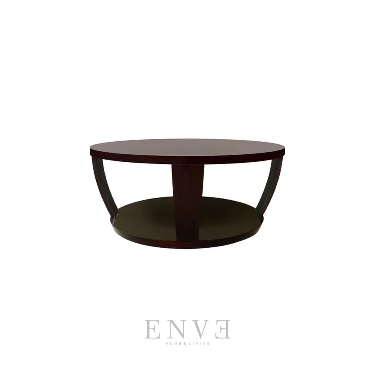 Meja Tamu Kayu Jati Bulat Modern