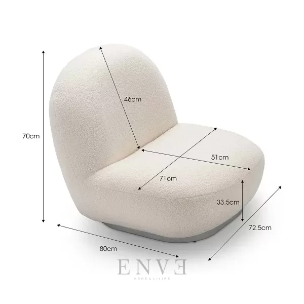 Kursi Sofa Santai Bulat Minimalis Modern - Ukuran Armchair