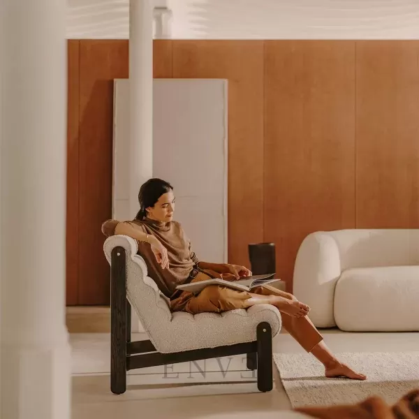 Kursi Sofa Santai Kayu Jati Minimalis Modern Armchair Ruang Tamu
