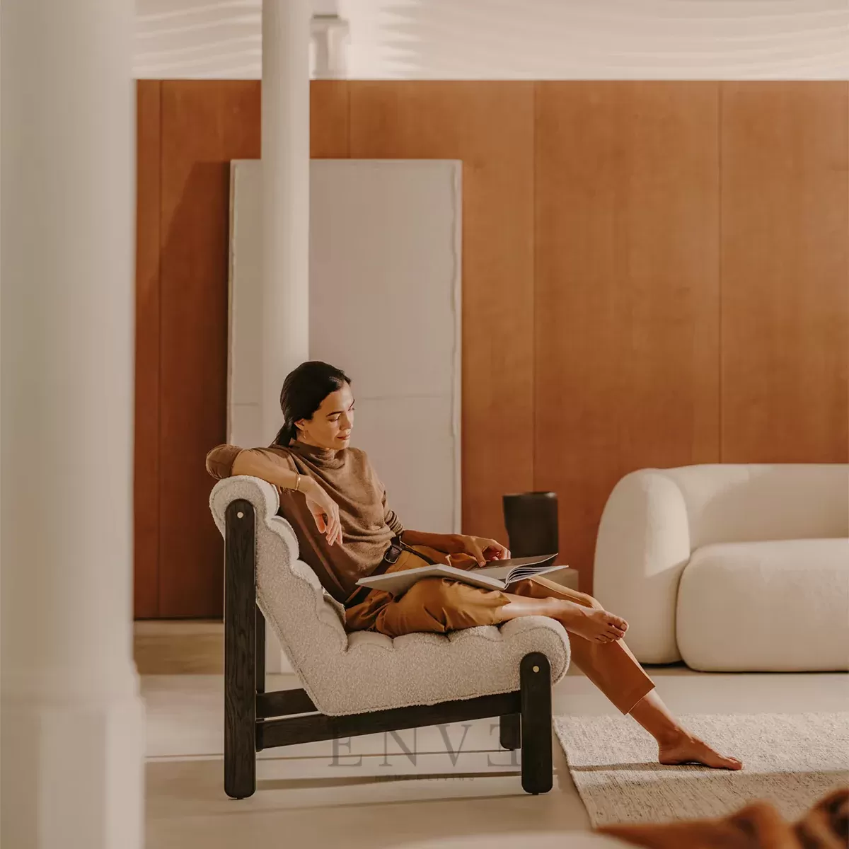 Kursi Sofa Santai Kayu Jati Minimalis Modern Armchair Ruang Tamu