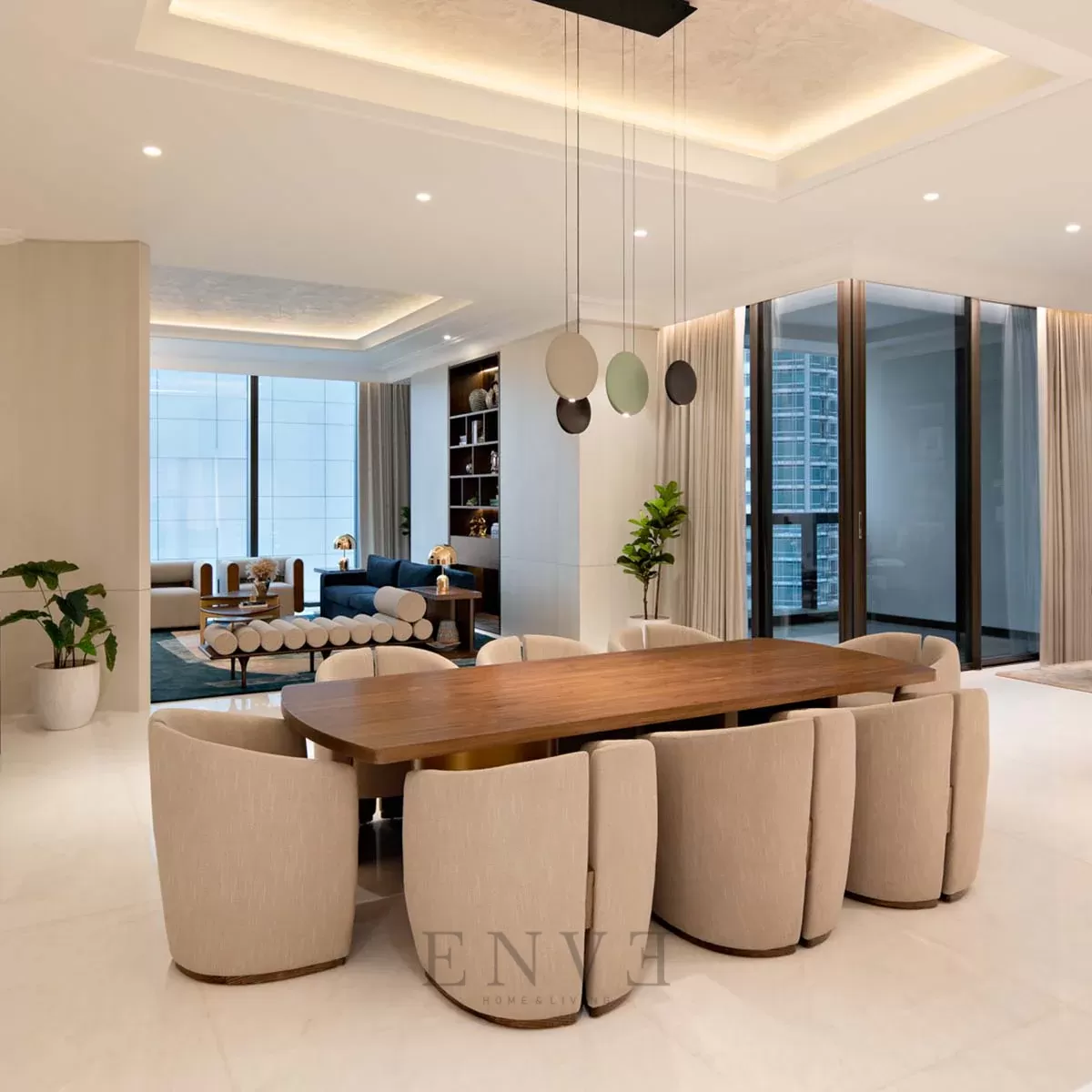 Meja Makan Modern 8 Kursi