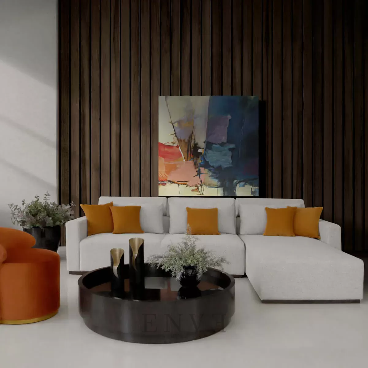 Sofa Leter U Minimalis Modern 3 Seater Ruang Tamu