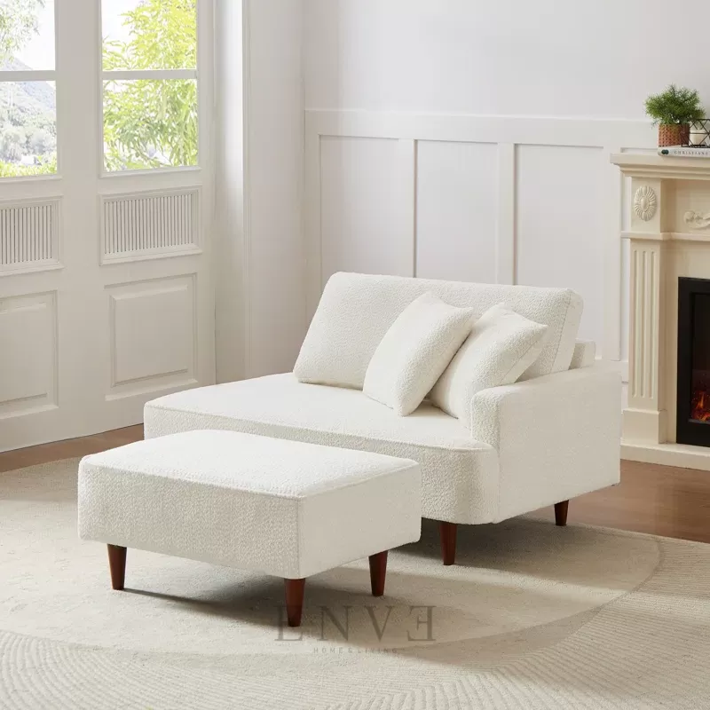 Sofa Santai, Kursi Malas Bangku Minimalis Modern White