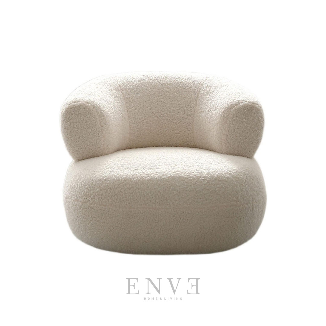 Sofa Single Santai Bulat di Ruang Tamu