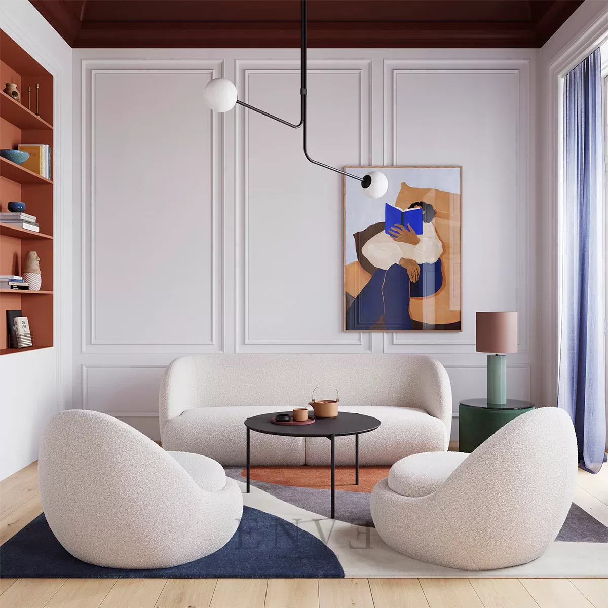 Sofa Tamu Modern Minimalis Lengkung