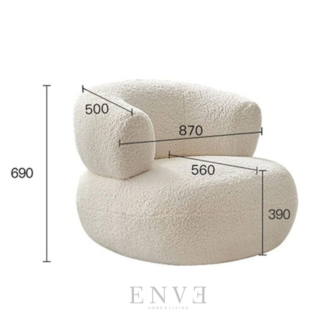 Ukuran Sofa Single Santai Bulat