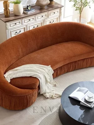 Kursi Sofa Modern Ruang Tamu Mewah Orange