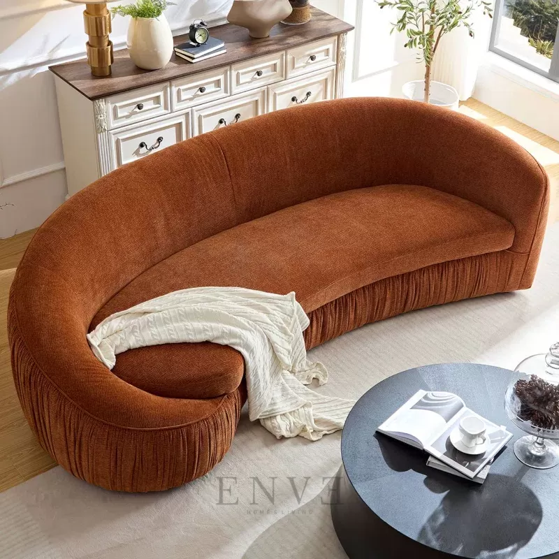 Kursi Sofa Modern Ruang Tamu Mewah Orange
