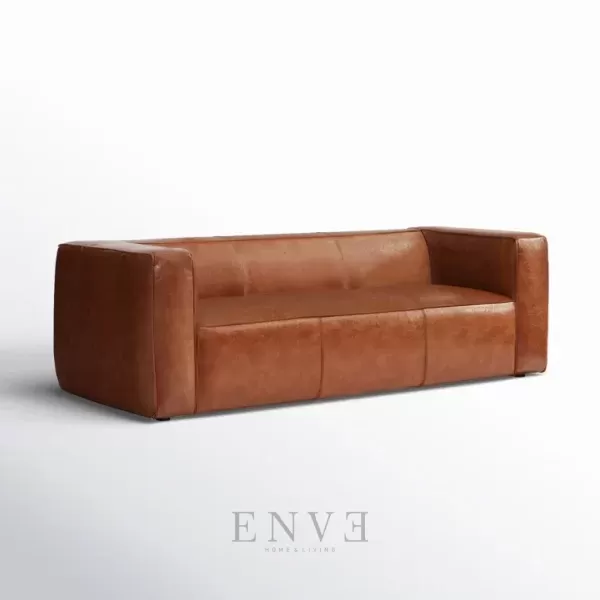 Sofa Kulit Minimalis 3 Seater, Kursi Sofa
