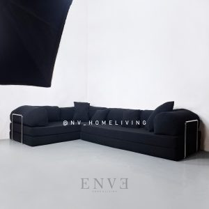 Sofa Teddy Set Corner Black